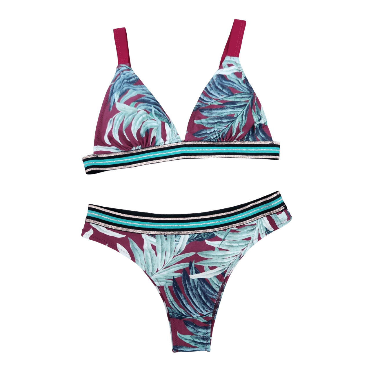 Printed Bikini With Removable Pads, Comfortable And Elastic, Well Sewn - Màu Tím - Xem 1