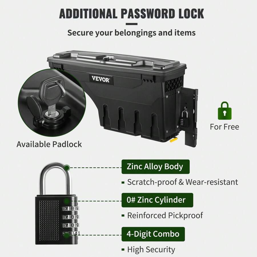 Dodge Ram 1500 20192021 Compatible Lockable Truck Bed Storage Box 6.6