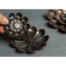 1 件金属莲花香棒架，带可拆卸烟灰收集器 - 优雅的芳香扩散器，黄铜色穿孔香炉，适用于家庭、办公室、酒店、茶馆 - 非常适合家居装饰、房间装饰、桌面装饰 - 用这款精美的配件增强您的家居香味 - 彩色 - 查看 12