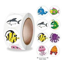 TYFYO 500 piezas/Rollo Pegatinas de Animales, Pegatinas de Animales Lindos del Espacio para Recompensas de Maestros, Útiles Escolares, Regalos de Fiesta de Animales, 1 Pulgada, Temporada de Regreso a Clases - Multicolor - Ver 15