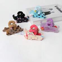 Dễ thương siêu dễ thương mèo chó nhồi bông lấy kem kẹp tóc cô gái ngọt ngào kẹp tóc - Nhiều màu - Xem 1