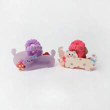 Dễ thương siêu dễ thương mèo chó nhồi bông lấy kem kẹp tóc cô gái ngọt ngào kẹp tóc - Nhiều màu - Xem 6