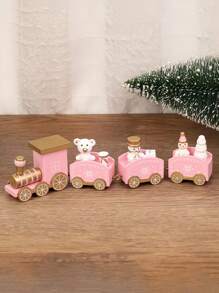 一件造型奇趣的木制火车装饰品 - 可爱的展示柜摆件、餐桌中心装饰、家居装饰、送给亲朋好友的手工木制礼物、家居DIY工艺品、无需用电装饰。注意:纯手工制品,部分细节与图片略有差异。 - 彩色 - 查看 18