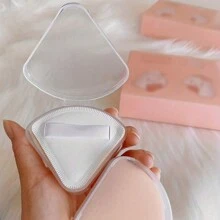 1/3/5 chiếc hộp đựng/hộp đựng mút trang điểm hình tam giác trong suốt, hộp đựng mút trang điểm cầm tay nhỏ gọn - Trong sáng - Xem 5