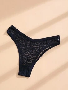 5条装性感女士蕾丝V腰无缝比基尼三角裤，舒适透气运动内裤 - 彩色 - 查看 4