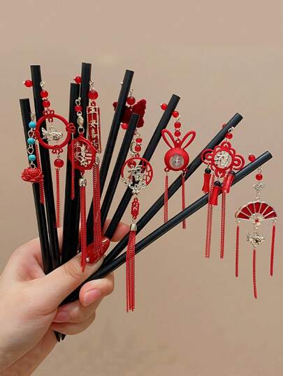 锌合金中式发饰装饰发夹，适合日常发饰、发髻造型器、发髻发片、发型设计发夹、头部饰品