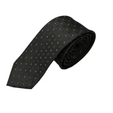 Men's Casual Polka Dot Tie - 黑色 - 查看 1