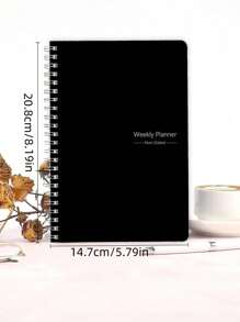 Trees Undated Weekly Planner Notebook, Daily Schedule, Spiral Bound, Goal Setting, Habit Tracker, Essential For Women Back To School - Black - View 8