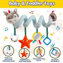 1个小驴造型婴儿床挂件，适合0-12个月大的男孩女孩，毛绒螺旋挂件，新年和圣诞节礼物 - 彩色 - 查看 8