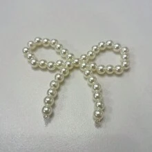 2 件/10 件手工编织树脂珠蝴蝶结，中筒袜、女装、鞋子、帽子时尚配饰 DIY 优雅装饰用品 - 白色 - 查看 12