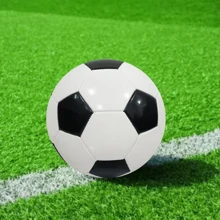 经典厚 PVC 2 号黑白多边形专业足球 - 黑與白 - 查看 3