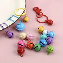 6/10/20 件糖果色金属小铃铛吊坠饰品，DIY 钥匙扣配件，圣诞树装饰铃铛吊坠工艺用品，适用于宠物铃铛、狗猫项圈饰品，声音清晰防丢失 - 混色 - 查看 4