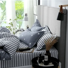 4pcs/Set Soft Blue Duvet Cover Set - Triangular Floral Pattern, Comfortable & Minimalist, Suitable For Men And Women All Year Round - Birthday Gift Idea, Includes 1 Duvet Cover, 1 Bed Sheet And 2 Pillow Cases, Without Filler - Love Nest - View 2