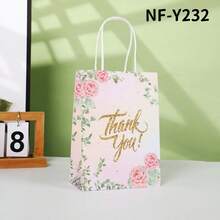 10 túi quà tinh tế, loạt hoa, túi quà cảm ơn, cầm tay, túi giấy kraft cao cấp, túi quà tặng lễ tạ ơn và giáng sinh - Nhiều màu - Xem 5