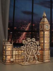 3D Wooden Puzzle Big Ben Model Kits Desktop Clock DIY Building Blocks Creative Gift Home Decor For Family Unique Christmas Gift - Clear - View 2