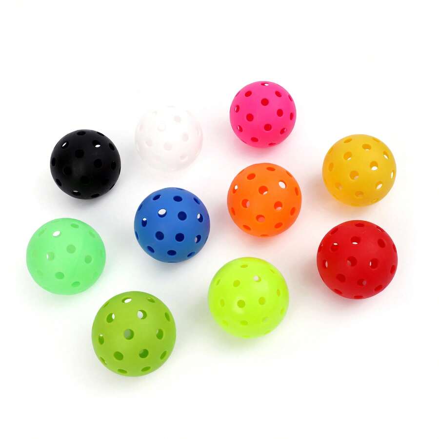 1pc Pickleball, 40 Holes, Rotational Molded PE Injection Glow-In-The-Dark Ball - Multicolor - View 1