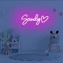 1 Customized Neon Sign Holiday Decoration, LED Customized Wall Decoration, Neon Sign Name Logo, Weekend Party Lights For Room ,Home Refresh - Pink - View 5