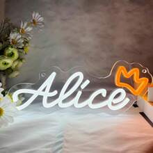 1 Customized Neon Sign Holiday Decoration, LED Customized Wall Decoration, Neon Sign Name Logo, Weekend Party Lights For Room ,Home Refresh - Pink - View 8