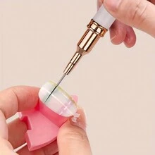 5支美甲线条画笔，日式超细彩色画笔，法式美甲笔带艺术花勾线，四色可选（黑、白、紫、粉），超细分段笔，适用于精准美甲，7/9/11/15/25mm - 紫色 - 查看 8