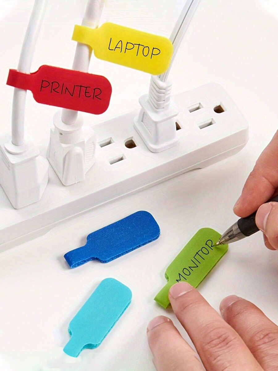 32Piece Colorful Writable Cable Labels Durable Wire Labels For Easy