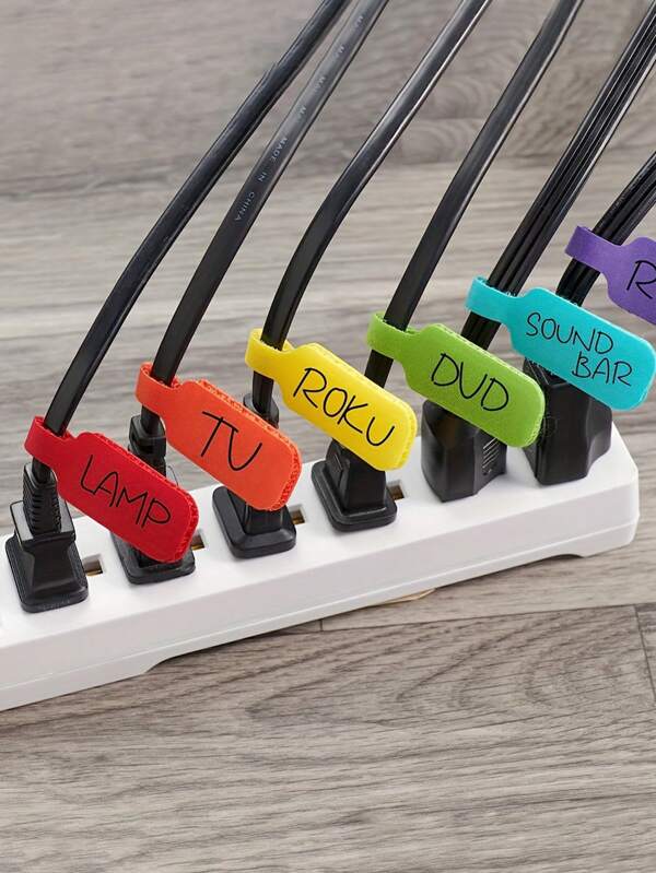 32-Piece Colorful Writable Cable Labels - Durable Wire Labels For Easy Organization And Identification Cable Organizer Polyamide