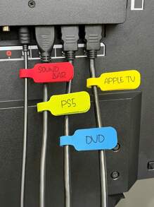 32-Piece Colorful Writable Cable Labels - Durable Wire Labels For Easy Organization And Identification Cable Organizer Polyamide