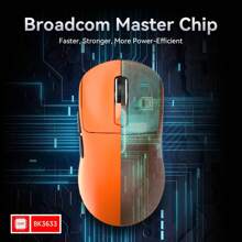 Mouse ultraleggero ATTACK SHARK X3 49g, sensore da gioco PixArt PAW3395, mouse da gioco wireless/cablato BT/2.4G, 26000 DPI, batteria da 200 ore, mouse da ufficio per Win11/PS - Arancione - Visualizzare 3