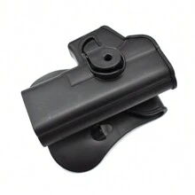 17 左/右手枪套，多功能 360 度可调快速释放皮带枪套，IMI 手枪枪套 G17，黑色（适用于电影/电视道具） - 黑色 - 查看 4