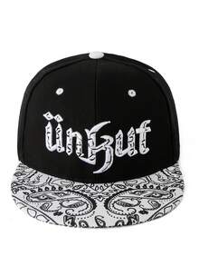 1pc Paisley Pattern Letter Street Casual Bohemian Polyester Printed Patchwork Embroidered Windproof UV Protection Hip Hop Snapback Cap, Versatile Unisex Baseball Hat, All Season - Hip-hop Cap - View 6