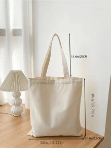 1個客製化帆布袋，可摺疊輕便休閒購物袋，客製化紀念品，派對裝飾，獨特極簡時尚可摺疊購物托特包，情人節、萬聖節、聖誕節、生日禮物、新年禮物，迷人 - 米色 - 查看 9