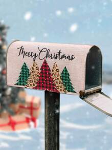 1 cái Vỏ hộp thư bằng vải lanh họa tiết cây thông Noel, Trang trí Giáng sinh vui vẻ cho gia đình, Vật dụng trang trí ngoài trời cho Giáng sinh, Quà tặng Giáng sinh Chúc mừng năm mới 2025, Halloween, Trang trí Halloween - cây thông giáng sinh - Xem 1