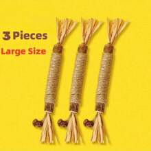 Cat Chew Toy Tooth Grinding Stick, Durable Interactive Tooth Cleaning Toy For Cats, Kittens. - Khaki - View 14