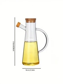 1 件玻璃橄榄油分配器瓶，防漏油壶带测量刻度，厨房油醋酱容器，适用于烹饪、露营、户外烧烤 - 無色 - 查看 2