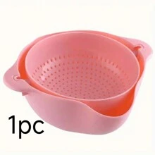 双层塑料滤网篮、厨房蔬菜清洗机、淘米漏勺、水果碗