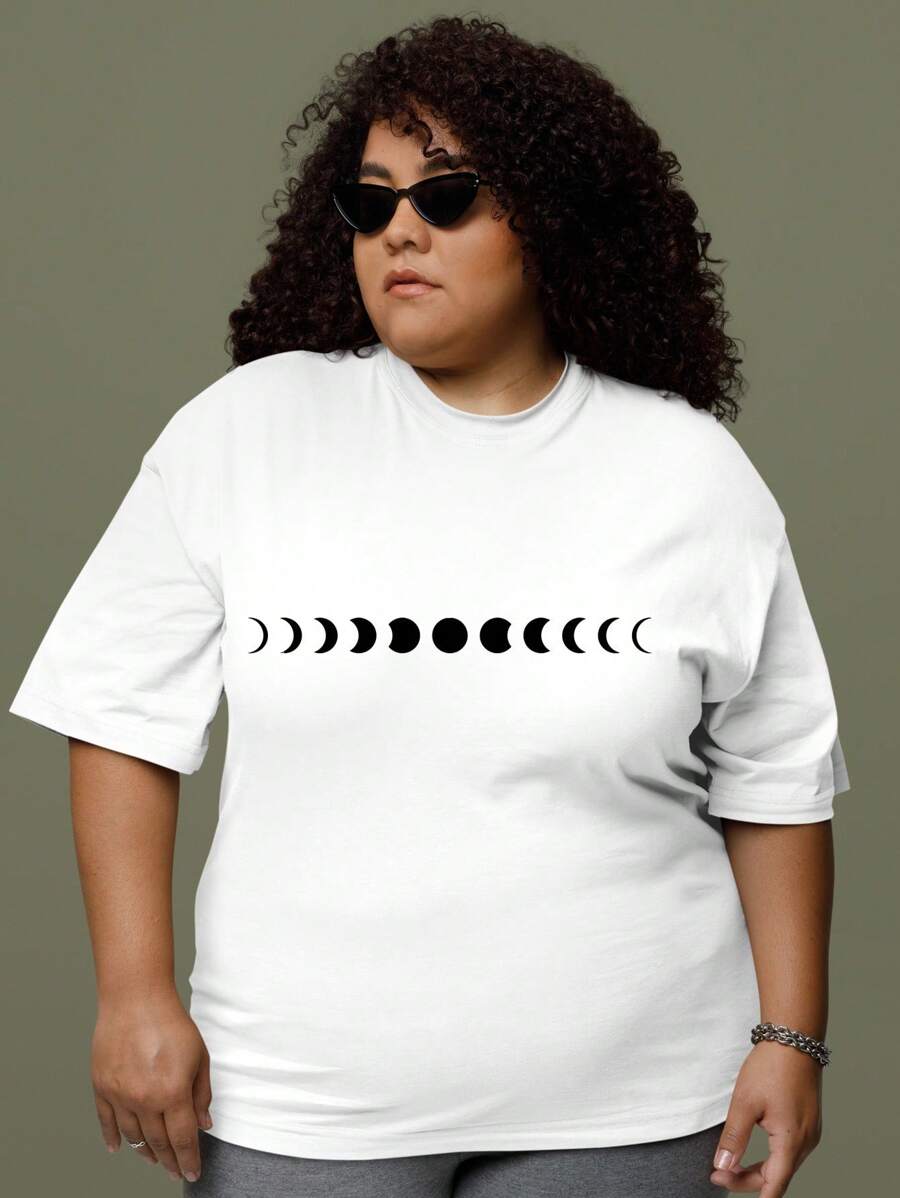 Plus Size LUAS T-Shirt Women's Fashion 100% Cotton Streetwear NEW! - 白色 - 查看 1