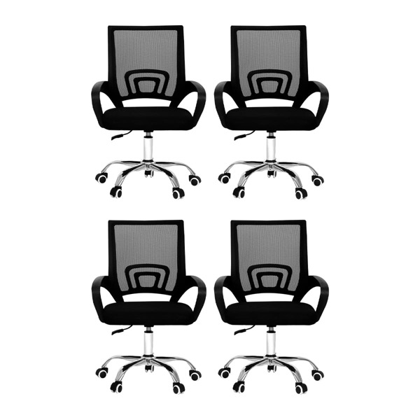 Silla Oficina Escritorio Ejecutiva Ergonómica Premium Respaldo de Malla Ayuda Lumbar Ruedas Giratorias 360 Grados Altura Ajustable (Set de 4)