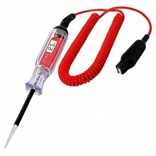 Electric Circuit Tester 5-48V Digital LCD Voltage Tester With 140 Inch Extended Spring Wire Car Truck Vehicles Low Voltage Tester With Probe For Trailer Boat Motorcycle - Red - View 4
