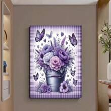 Bộ tranh kim cương nghệ thuật - Bộ tranh khảm kim cương 5D tự làm hình hoa tím Bộ tranh kim cương nghệ thuật phòng ngủ phòng khách trang trí nhà cửa - Nhiều màu - Xem 12