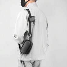 男士时尚户外斜挎包 男女通用邮差包 学生商务单肩包 大容量工作日常使用 春节情人节礼物 春夏假期旅行 - 黑色 - 查看 8