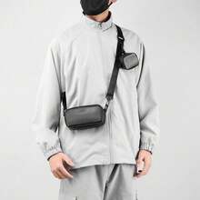 男士时尚户外斜挎包 男女通用邮差包 学生商务单肩包 大容量工作日常使用 春节情人节礼物 春夏假期旅行 - 黑色 - 查看 10