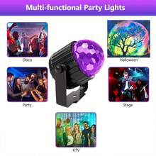 1 cái/2 cái Đèn đen cho tiệc phát sáng, Thanh đèn đen UV, Dải đèn LED đen, Đèn nhấp nháy hình quả cầu LED Disco cho đồ dùng tiệc tối, Kích hoạt bằng âm thanh với điều khiển từ xa, Đèn DJ cho Halloween, Giáng sinh, Tiệc sinh nhật, Áp phích huỳnh quang, Sơn toàn thân, Bể cá, Đồ trang trí nhà cửa - màu đen - Xem 11