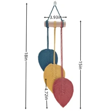 1pc Macrame Leaf Wall Hanging, Bohemian Woven Tapestries Leaves Wall Art, Boho Tassels Hanging Decorative Ornament Room Decor For Nursery, Bedroom Living Room Dorm Decoration, Home Decor, Room Decor, Wall Decor Gifts Birthday Graduation