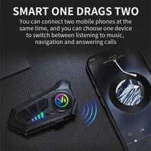 Y10摩托车头盔耳机1000毫安蓝牙5.3无线IPX6防水降噪耳机超长待机免提通话手机套装耳机