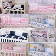 American Standard Crib Kit 9 Pieces With Sublimated Braid American Standard Girl-Boy Assorted - PINK BEAR - View 1