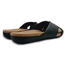 Usaflex Cross Flip Flops In Practical And Comfortable Leather - màu đen - Xem 2