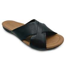 Usaflex Cross Flip Flops In Practical And Comfortable Leather - màu đen - Xem 5