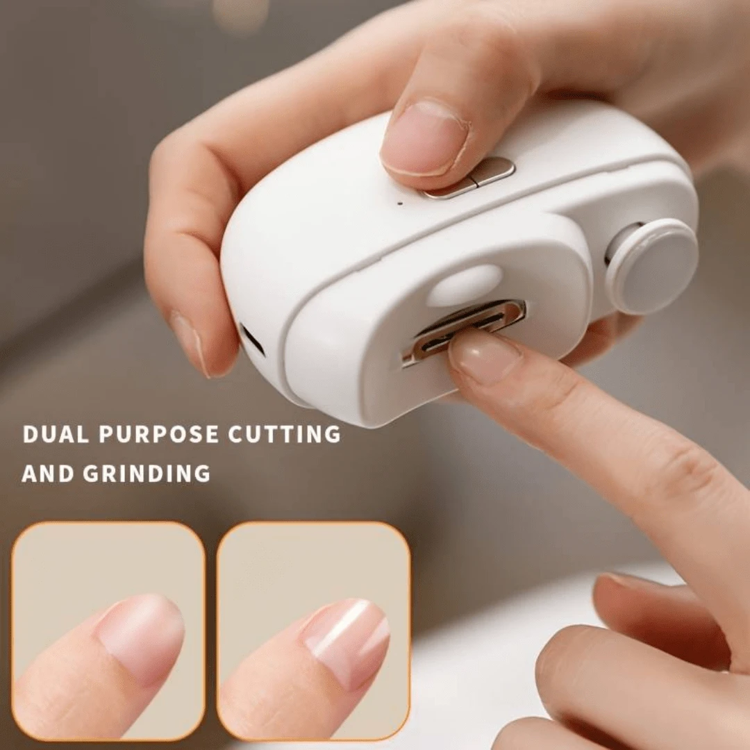 Cortaúñas eléctrico 2 en 1 con luz LED, lima de uñas automática y recortador de uñas para adultos, mini herramientas de manicura y cuidado de uñas