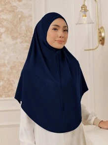1 Stück Damen Einfarbiges Jersey Praktischer Muslimischer Pullover Hijab, Herbst/Winter zum Anziehen - Verschiedenfarbig - Übersicht 11