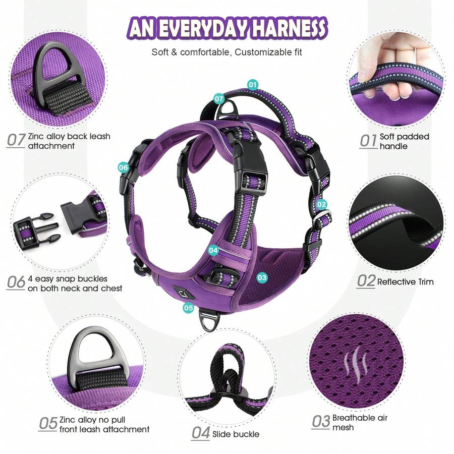 Harnais pour chien, harnais pour animaux de compagnie sans traction