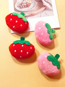 1 Pet Plush Toys, Dog Toys, Imitation Strawberry Pet Toys, Will Sound Toys, Suitable For Teddy Bears, Corgis, Chewing, Cat Toys